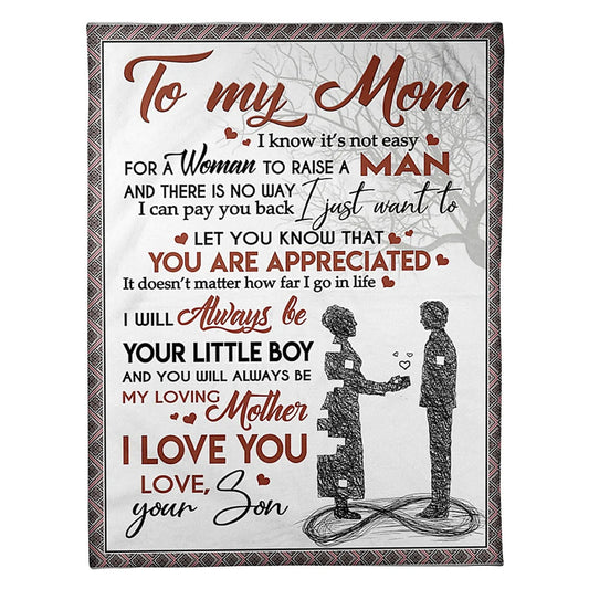 Family Endless Love My Loving Mother 50 x 60 Inch Flannel Blanket For Cozy Bedroom And Sofa Decor