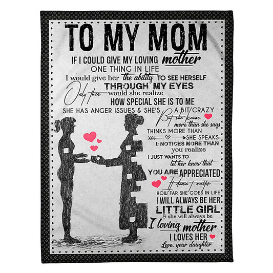 Family I Will Always Be Her Little Girl Mother 50 x 60 Inch Flannel Blanket For Cozy Bedroom And Sofa Decor