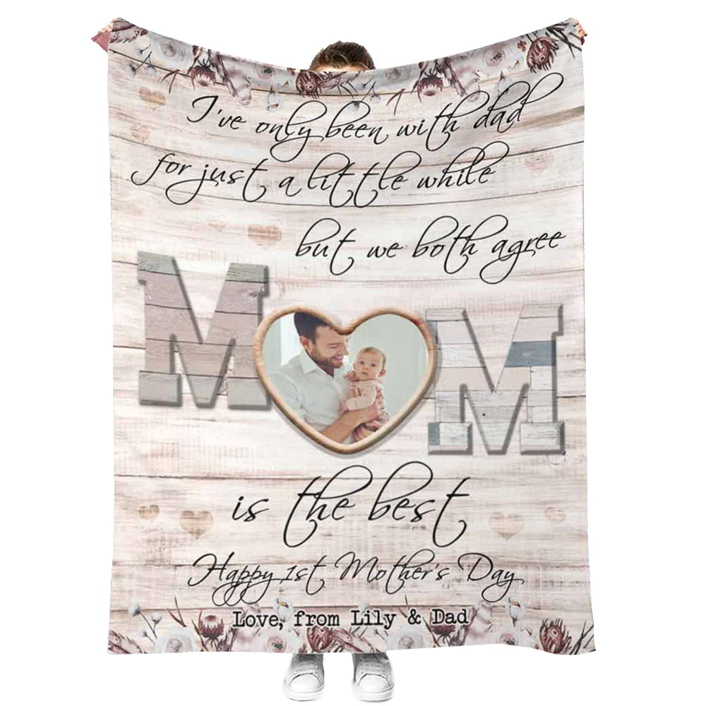 Family I've Only Been With Dad Personalized 50 x 60 Inch Flannel Blanket For Cozy Bedroom And Sofa Decor
