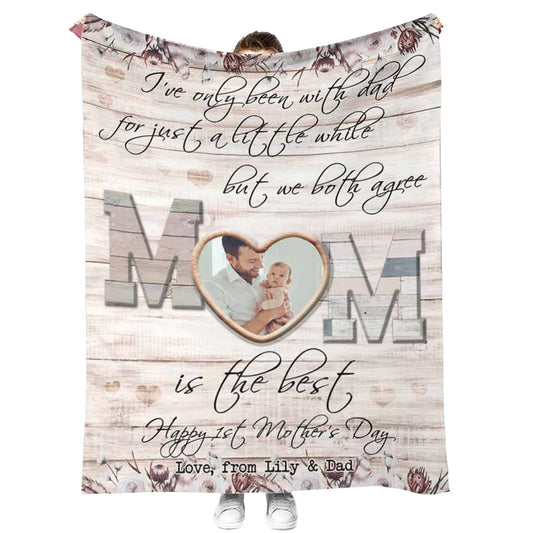 Family I've Only Been With Dad Personalized 50 x 60 Inch Flannel Blanket For Cozy Bedroom And Sofa Decor
