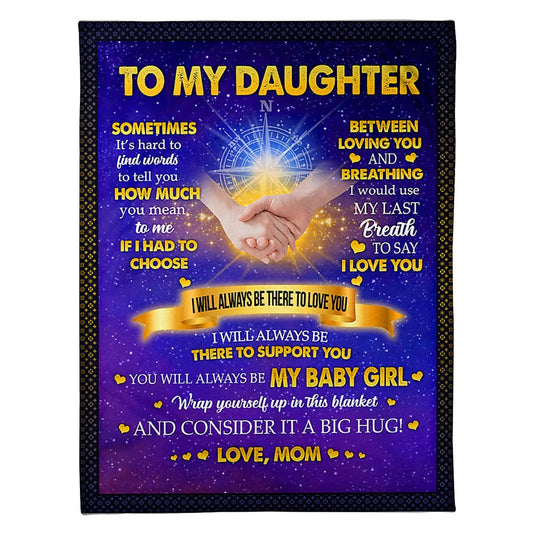 Family Big Hug Daughter Gift 50 x 60 Inch Flannel Blanket For Cozy Bedroom And Sofa Decor