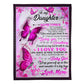 Family It's Hard To Find Words To Tell You Mom To Daughter Pink 50 x 60 Inch Flannel Blanket For Cozy Bedroom And Sofa Decor