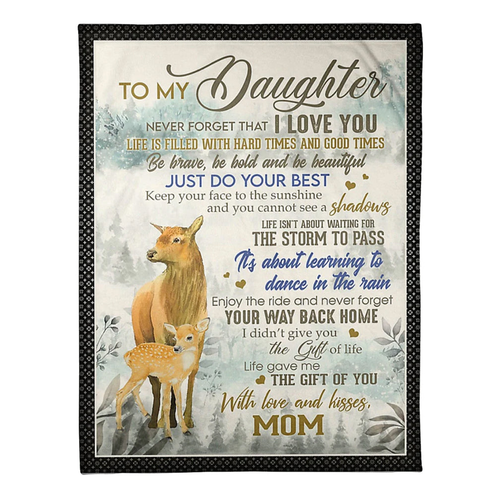 Family Positive Encouragement Message Daughter Gift 50 x 60 Inch Flannel Blanket For Cozy Bedroom And Sofa Decor