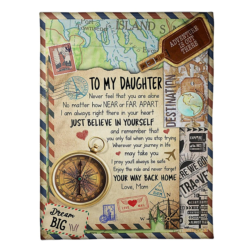 Family Love Believe In Yourself Daughter Gift 50 x 60 Inch Flannel Blanket For Cozy Bedroom And Sofa Decor