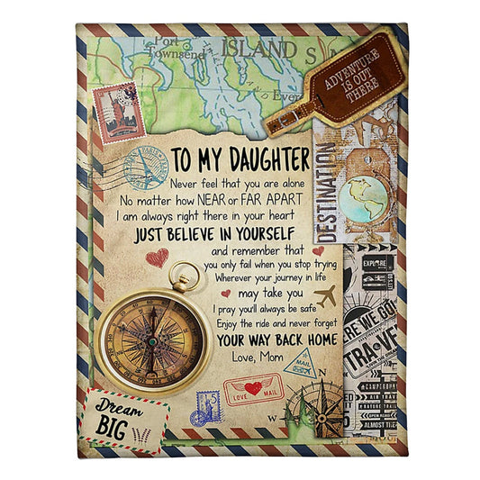 Family Love Believe In Yourself Daughter Gift 50 x 60 Inch Flannel Blanket For Cozy Bedroom And Sofa Decor