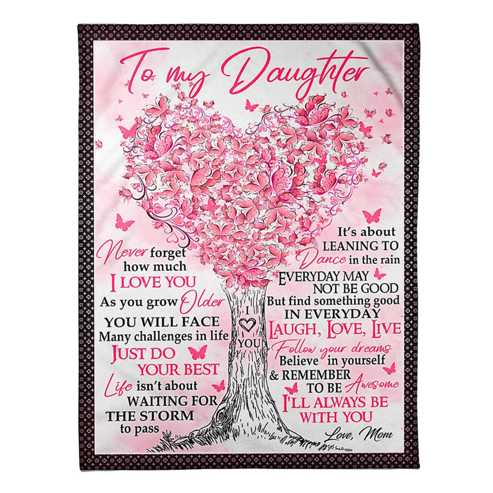 Family Love Dream Big Encouragement Daughter Gift 50 x 60 Inch Flannel Blanket For Cozy Bedroom And Sofa Decor