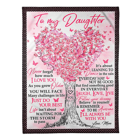 Family Love Dream Big Encouragement Daughter Gift 50 x 60 Inch Flannel Blanket For Cozy Bedroom And Sofa Decor