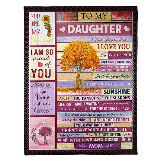 Family Love The Gift Of Life Daughter Gift 50 x 60 Inch Flannel Blanket For Cozy Bedroom And Sofa Decor