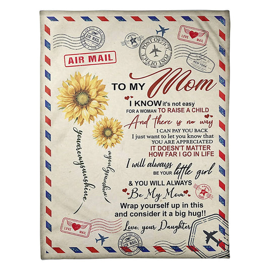 Loving Mom Family Gift 50 x 60 Inch Flannel Blanket For Cozy Bedroom And Sofa Decor