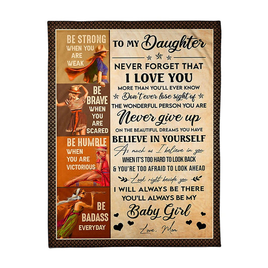 Family Never Forget That I Love You Mom To Daughter 50 x 60 Inch Flannel Blanket For Cozy Bedroom And Sofa Decor