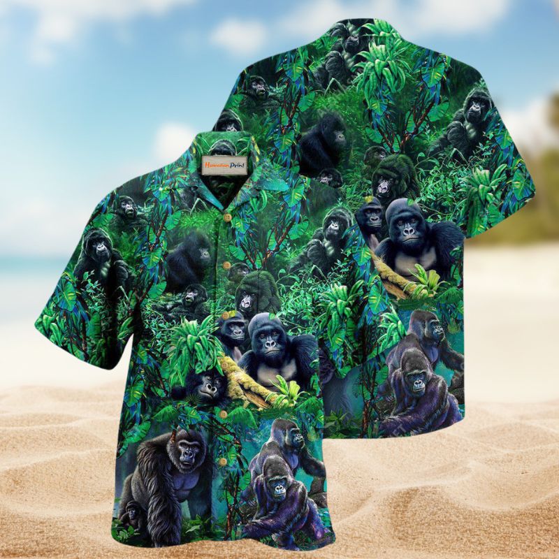 Family Of Gorillas In The Jungle Edition – Hawaiian Shirt