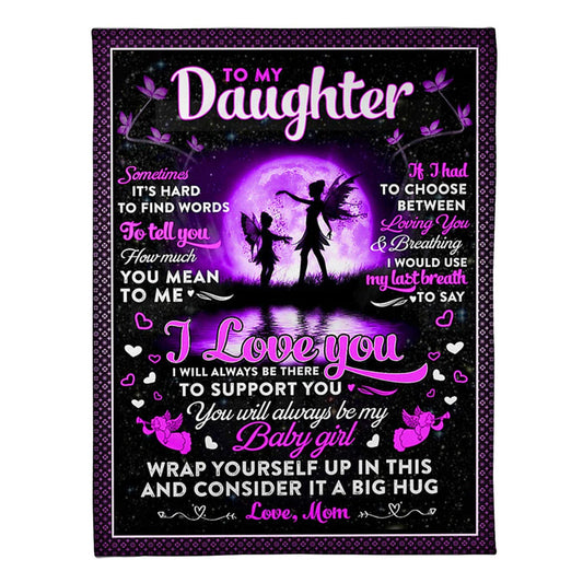Family Sometimes It's Hard To Find Words Mom To Daughter 50 x 60 Inch Flannel Blanket For Cozy Bedroom And Sofa Decor