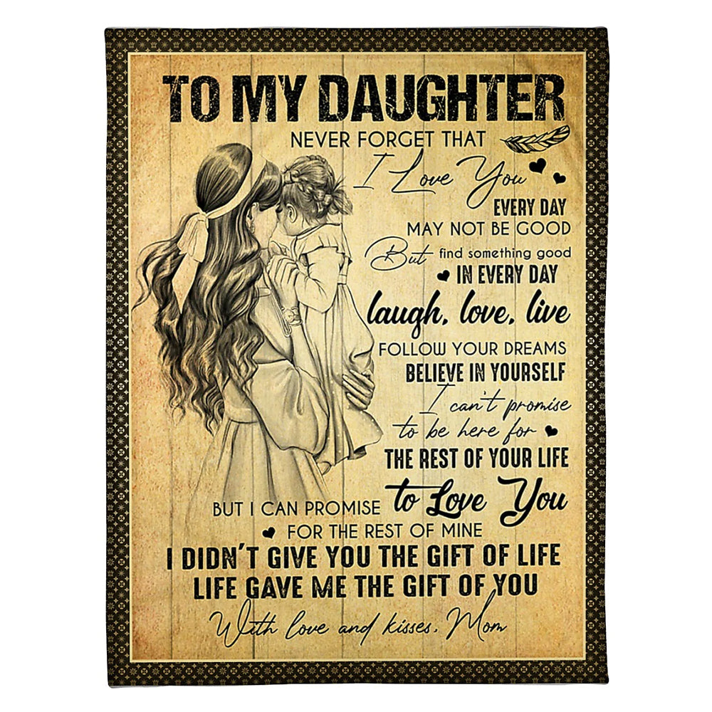 Family The Gift Of Life Daughter Gift 50 x 60 Inch Flannel Blanket For Cozy Bedroom And Sofa Decor