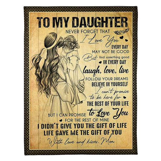 Family The Gift Of Life Daughter Gift 50 x 60 Inch Flannel Blanket For Cozy Bedroom And Sofa Decor
