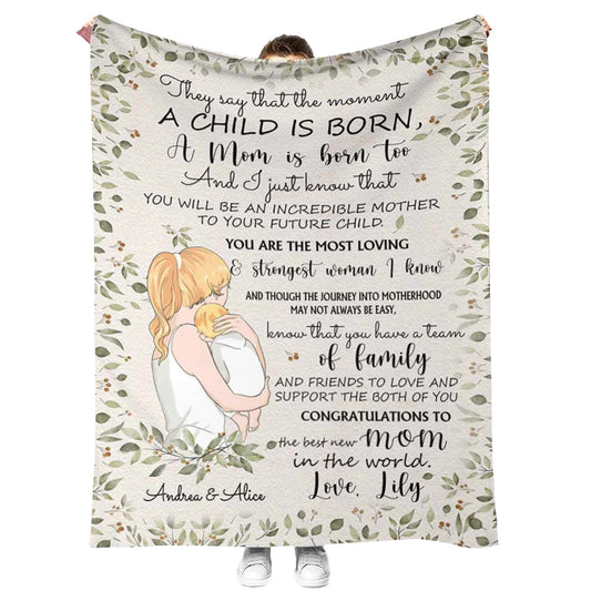 Family The Moment A Child Is Born Personalized 50 x 60 Inch Flannel Blanket For Cozy Bedroom And Sofa Decor