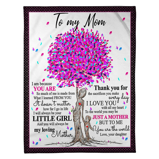 Family To Me You Are The World Little Girl 50 x 60 Inch Flannel Blanket For Cozy Bedroom And Sofa Decor