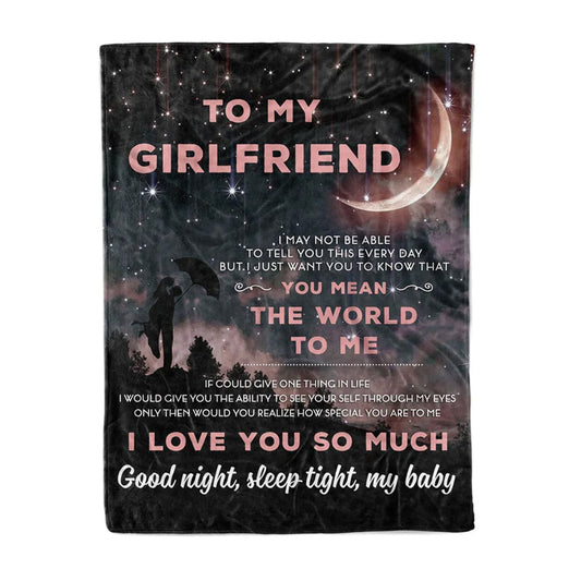 Family To My Girlfriend Deep Appreciation Message 50 x 60 Inch Flannel Blanket For Cozy Bedroom And Sofa Decor
