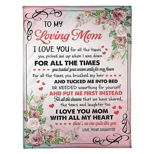 Family To My Mom 50 x 60 Inch Flannel Blanket For Cozy Bedroom And Sofa Decor