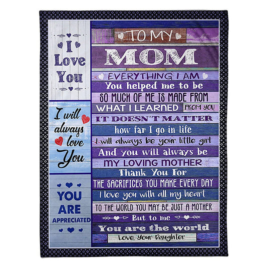 Family To My Mom The Loves 50 x 60 Inch Flannel Blanket For Cozy Bedroom And Sofa Decor