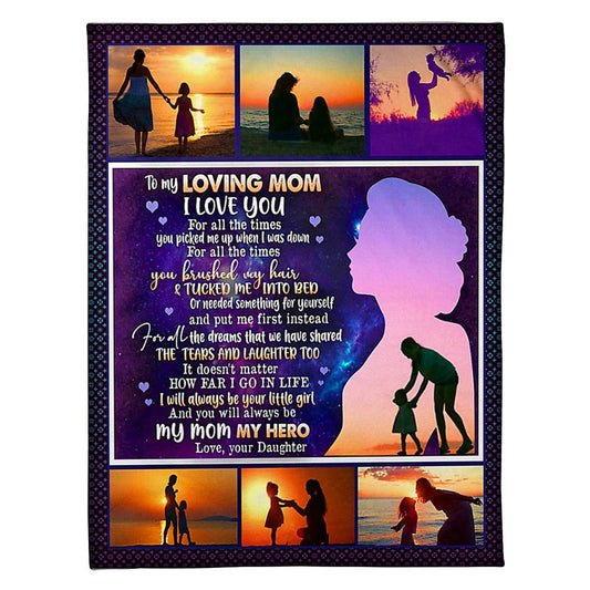 Family To My Mom I Love You 50 x 60 Inch Flannel Blanket For Cozy Bedroom And Sofa Decor