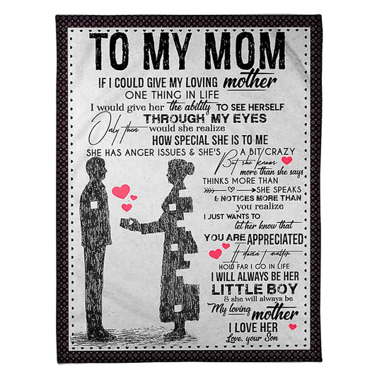 Family To My Mom Vintage If I Could 50 x 60 Inch Flannel Blanket For Cozy Bedroom And Sofa Decor