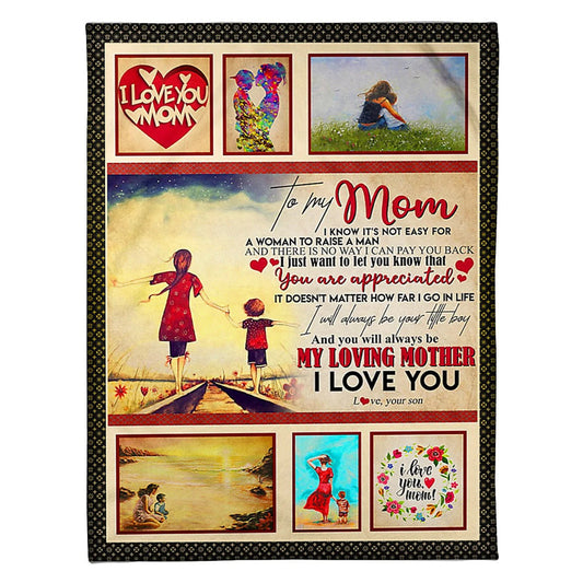Family To My Mom You Are Appreciated Mother 50 x 60 Inch Flannel Blanket For Cozy Bedroom And Sofa Decor