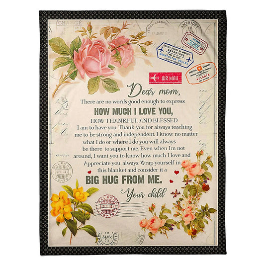 Family To My Mother For Mother Rose Letter 50 x 60 Inch Flannel Blanket For Cozy Bedroom And Sofa Decor