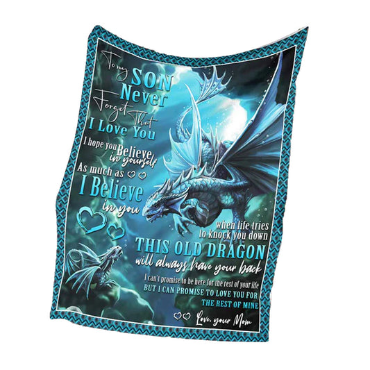 Dragon To My Son 50 x 60 Inch Flannel Blanket For Cozy Bedroom And Sofa Decor