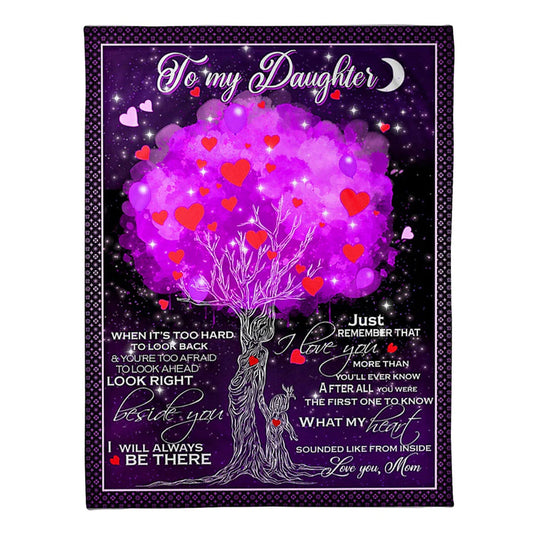 Family When It's Too Hard To Look Back Mom To Daughter 50 x 60 Inch Flannel Blanket For Cozy Bedroom And Sofa Decor