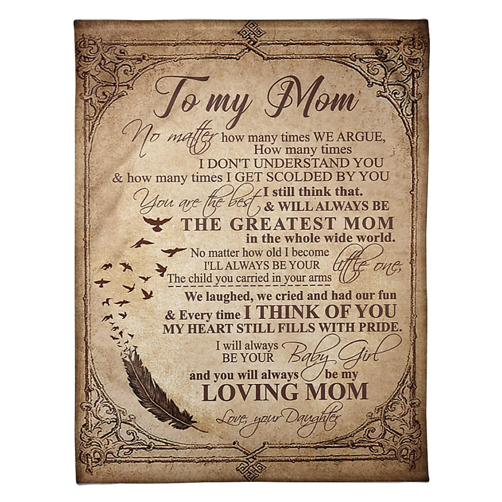 Family Will Always Be The Greatest Mom Mother 50 x 60 Inch Flannel Blanket For Cozy Bedroom And Sofa Decor