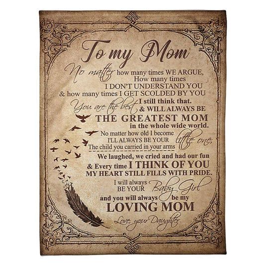 Family Will Always Be The Greatest Mom Mother 50 x 60 Inch Flannel Blanket For Cozy Bedroom And Sofa Decor