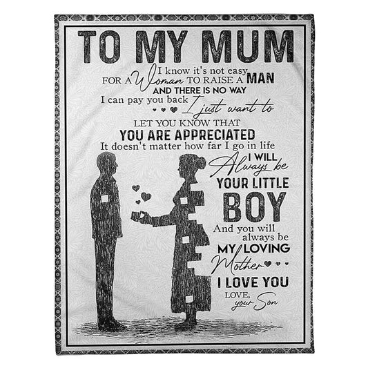 Family Beloved Mother Message 50 x 60 Inch Flannel Blanket For Cozy Bedroom And Sofa Decor