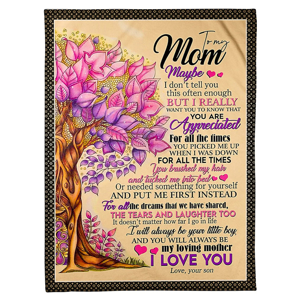 Family Endless Love Mother 50 x 60 Inch Flannel Blanket For Cozy Bedroom And Sofa Decor