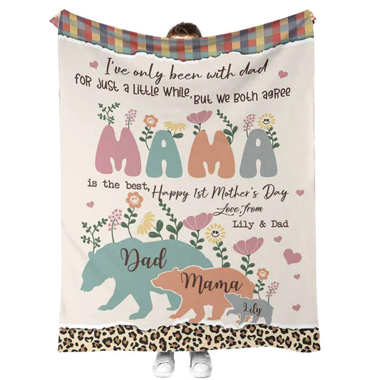 Family I've Only Been With Dad Personalized 50 x 60 Inch Flannel Blanket For Cozy Bedroom And Sofa Decor