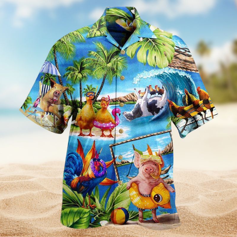 Farm Animals Stay Cool Edition – Hawaiian Shirt