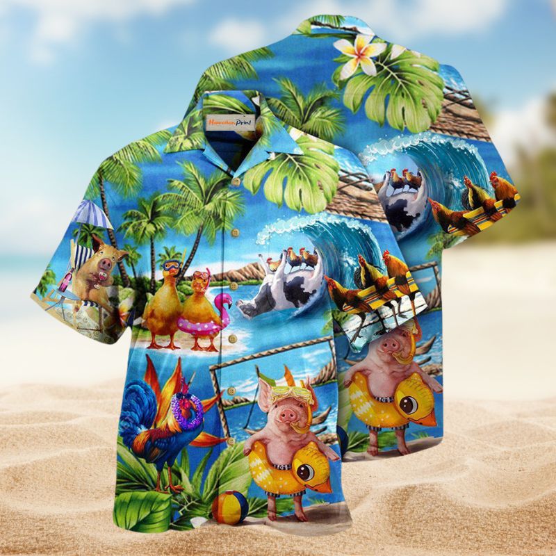 Farm Animals Stay Cool Edition – Hawaiian Shirt