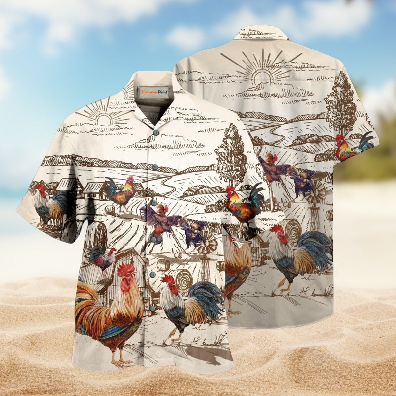 Farm Chicken Awesome Farmer Roosters Limited Edition – Hawaiian Shirt