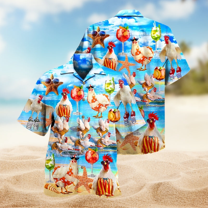 Farm Chickens On The Beach Limited Edition – Hawaiian Shirt