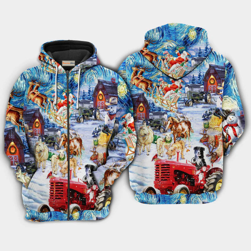 Farm Merry Christmas Lover Art – 3D Hoodie