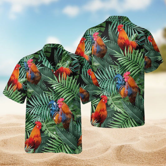 Farm Chicken Rooster Summer Vibes Edition – Hawaiian Shirt