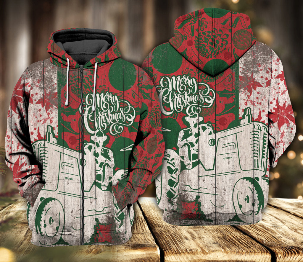 Farm Love Christmas Holiday Art – 3D Hoodie