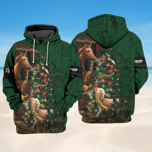 Farm Love Christmas Holiday Art – 3D Hoodie
