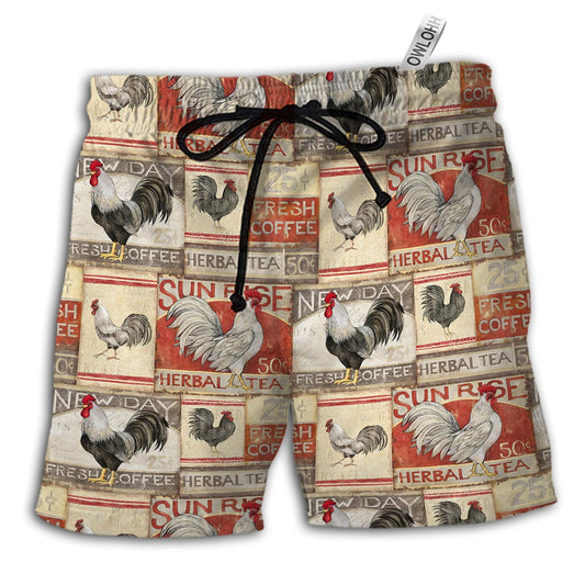 Beach Short / Adults / S Chicken Farmhouse Patch - Beach Short - Owls Matrix LTD