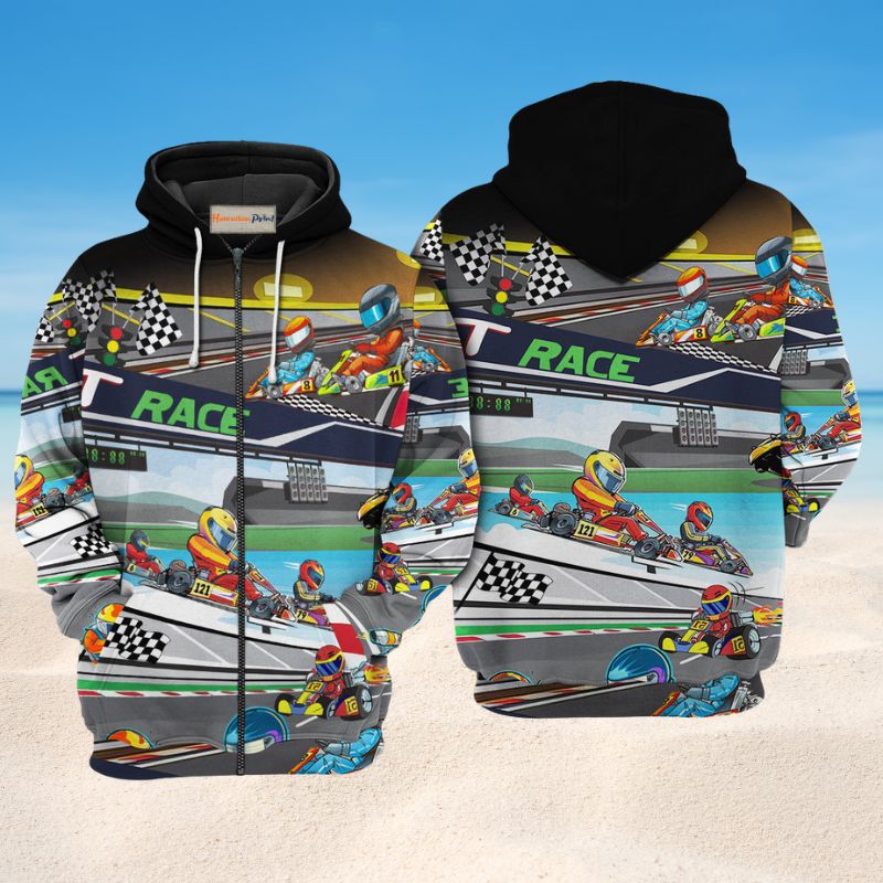 Fast Racing Action Art – 3D Hoodie