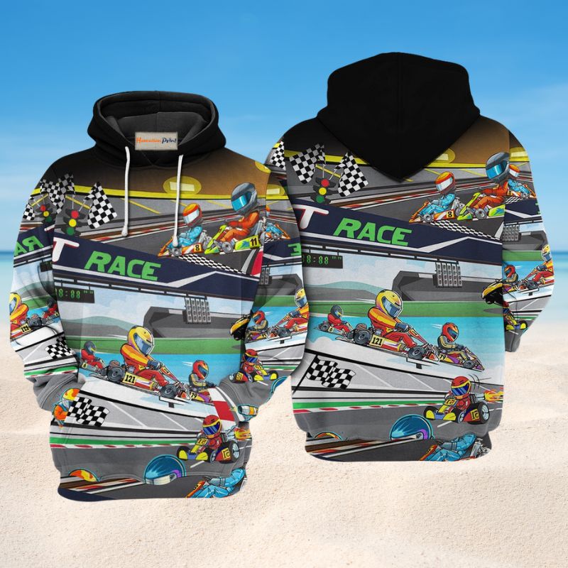 Fast Racing Action Art – 3D Hoodie