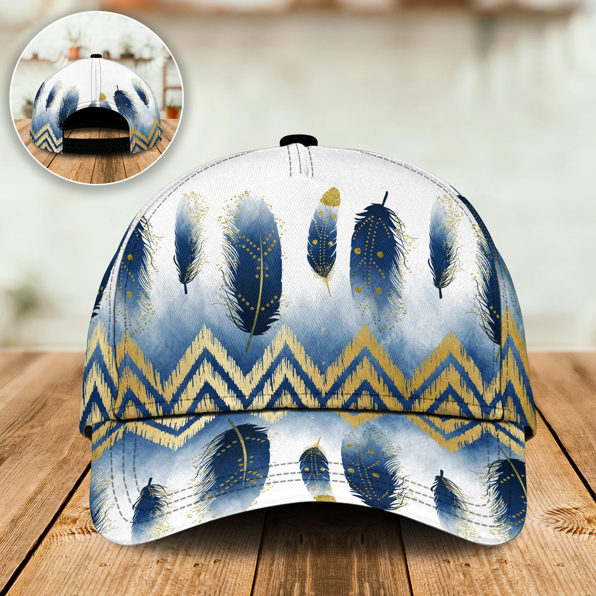 Blue White Feather Style – Classic Cap