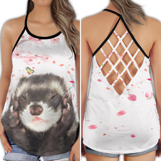 Ferret Rose Leaf Collection – Hollow Tank Top