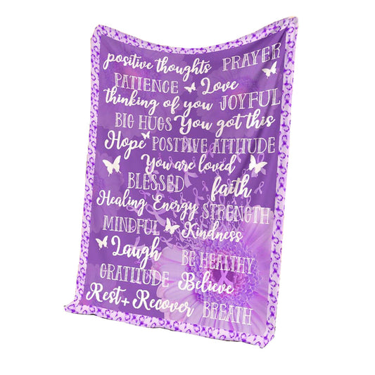 Fibromyalgia Awareness 50 x 60 Inch Flannel Blanket For Cozy Bedroom And Sofa Decor