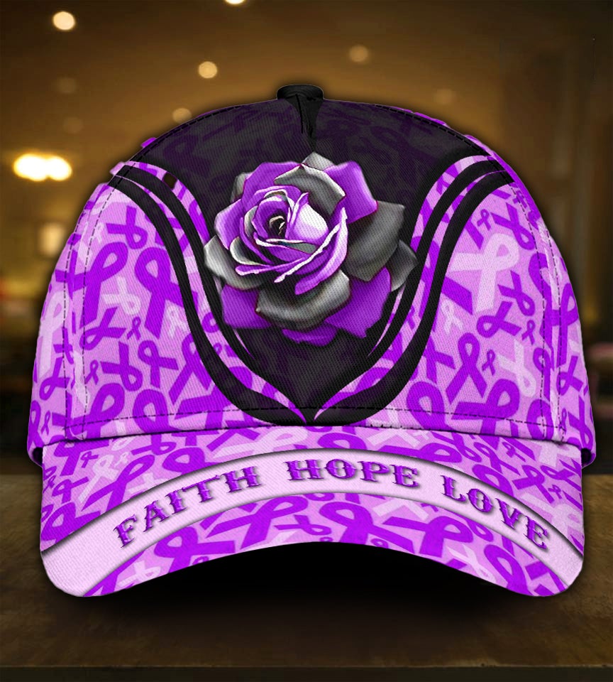 Fibromyalgia Awareness Rose Support Style – Classic Cap