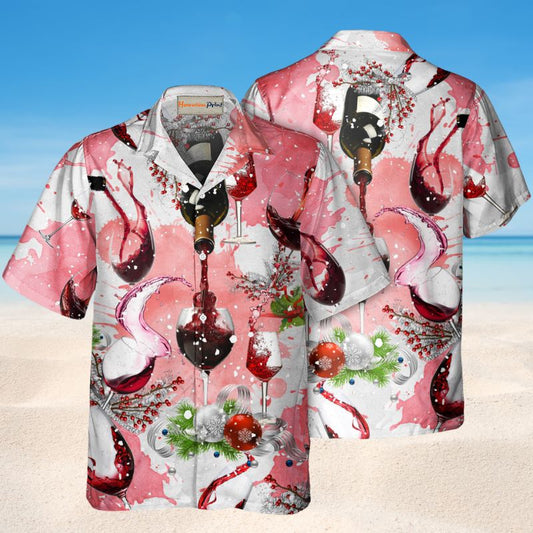 Fine Wine On Christmas Style – Hawaiian Shirt